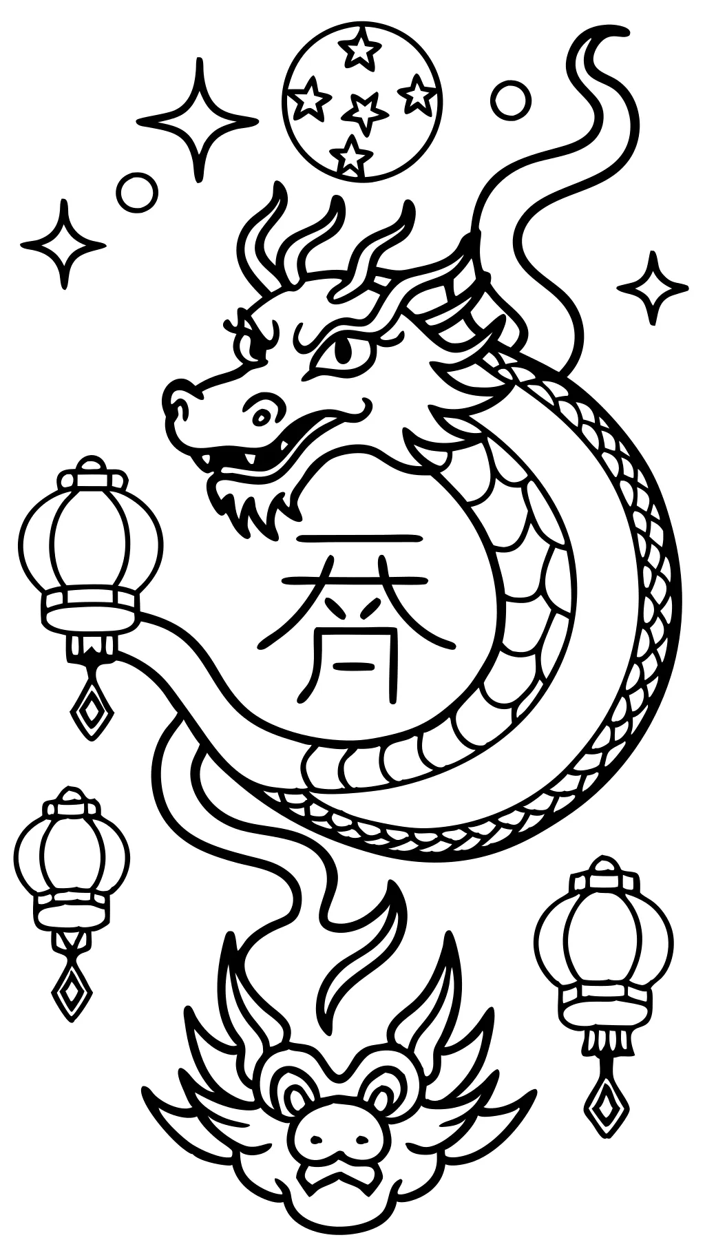 coloriage de dragon du Nouvel An lunaire